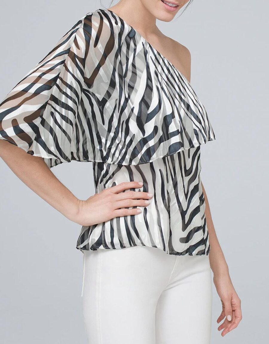 Print Tie Neck Top