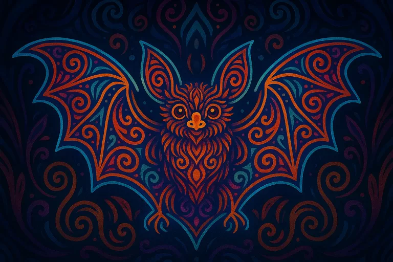 Arte ceremonial de murciélago como animal de poder